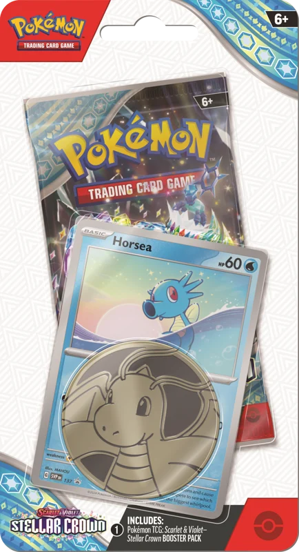 Pokemon Scarlet & Violet Stellar Crown Checklane Blister featuring Horsea